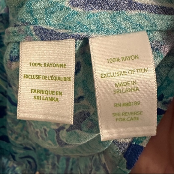 Lilly Pulitzer Jane Shift Dress, Size 00, Blue White Tropical Print - Picture 6 of 10